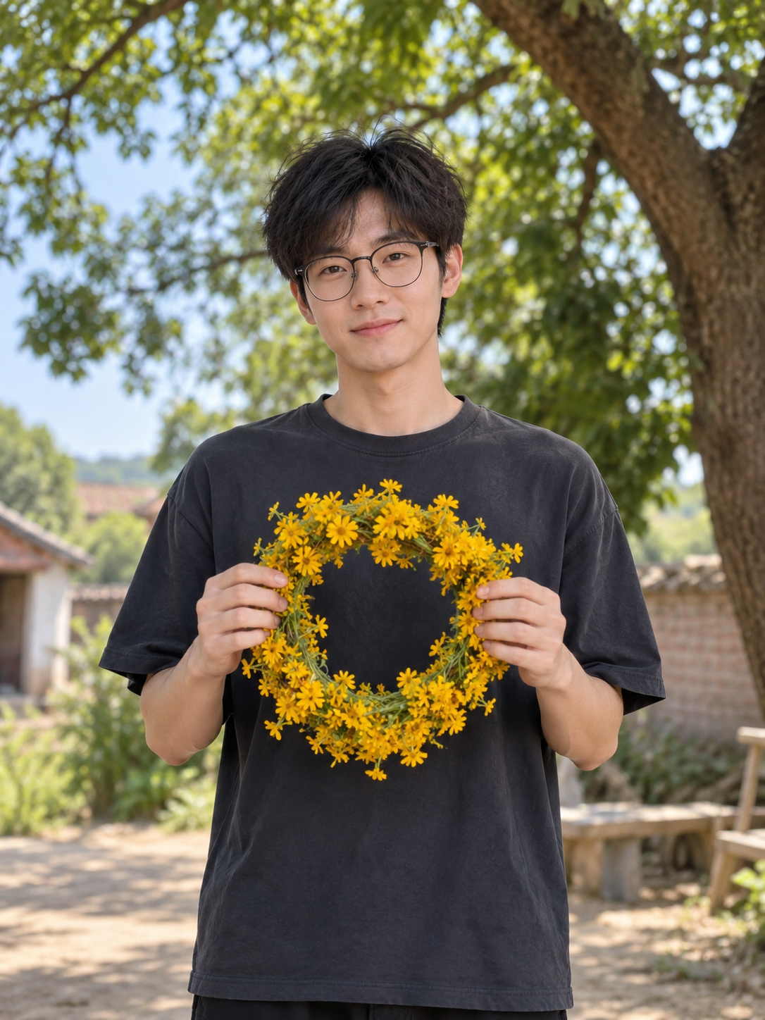 花環落下，外婆再次出現參考圖 1